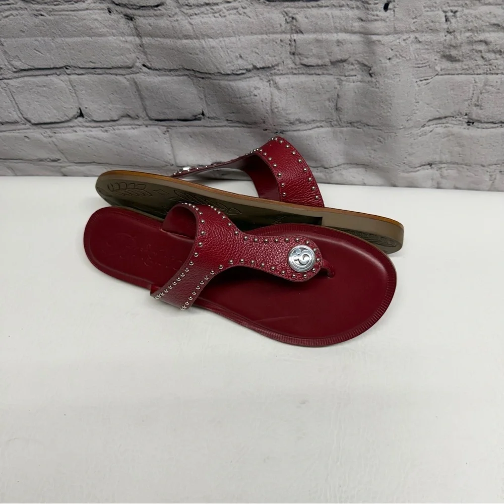 Brighton Orla Red Studded Toe-Post Sandals size 11
